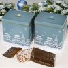 Christmas Gift Tin with Square Nuremberg Elisen Gingerbread Cookies - Personalized with Your Logo