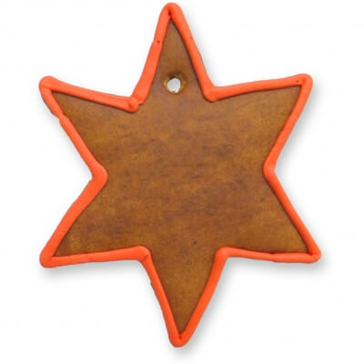 Gingerbread Christmas Star blank with border, red
