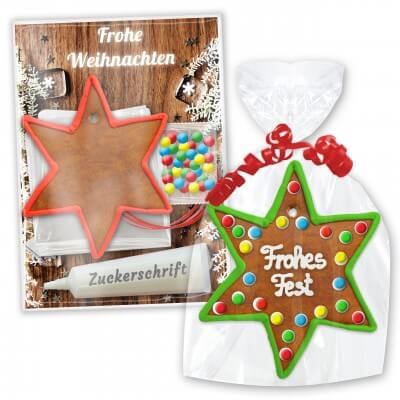 Crafting set gingerbread star with border - Christmas edition