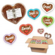 Super mini - Gingerbread Heart Mixed Box -8 cm - 30 hearts per box - various