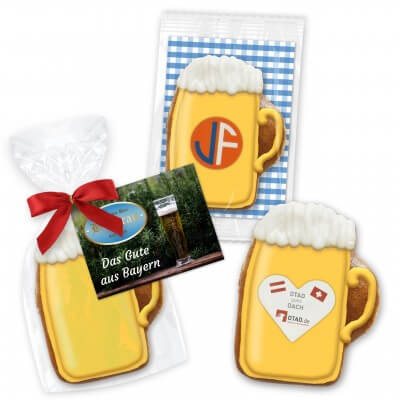 Gingerbread beer mug in different packaging