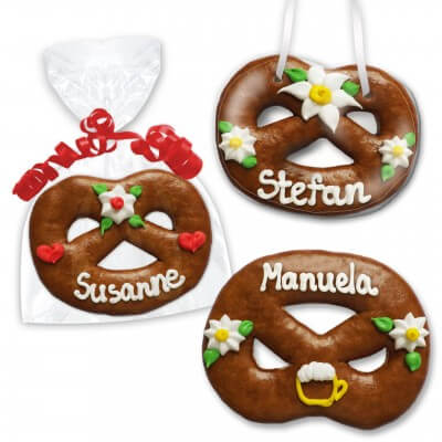 Bretzel made of gingerbread as an individual place card 12cm
