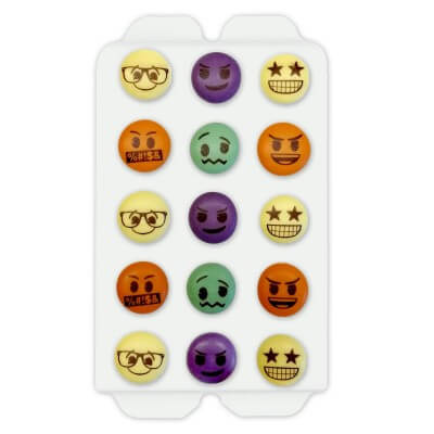 Candy decorations colorful smileys , 15 pieces