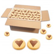 Chocolate hearts shortbread, loose goods - 2 kg