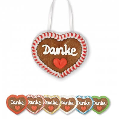 Thank You - Gingerbread Heart, 8cm - just like from the Oktoberfest