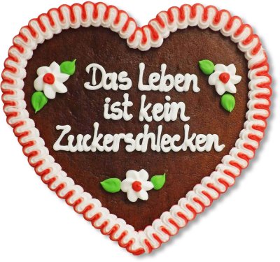 Das Leben ist kein Zuckerschlecken - Gingerbread Heart 23cm