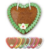 Decorated gingerbread heart blank to write on, 14cm