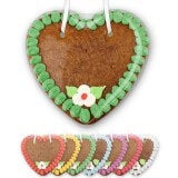 Decorated gingerbread heart blank to write on, 14cm