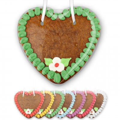 Decorated gingerbread heart blank to write on, 14cm