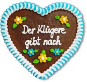 Der Klügere gibt nach - Lebkuchenherz 23cm