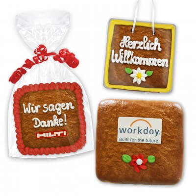 Lebkuchen Quadrat 8cm - optional mit Logo