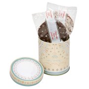 “Ornaments” gingerbread tin with Nuremberg Elisen Lebkuchen, chocolate- and sugar-glazed Lebkuchen