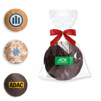 Gluten-free gingerbread without flour with logo, individually packed - dif. tastes choosable - 80g