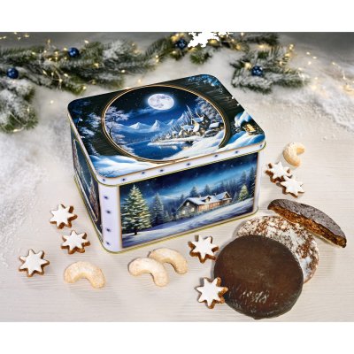 Lebkuchendose Weihnachtsmärchen gefüllt mir Lebkuchen und Gebäck