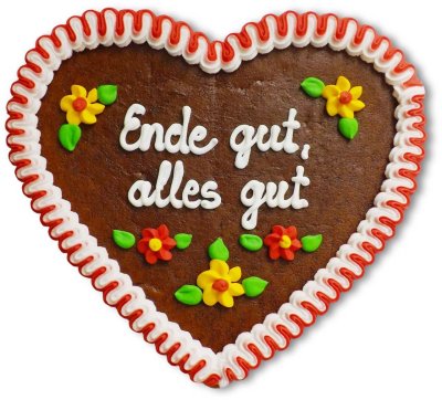 Ende gut, alles gut - Lebkuchenherz 23cm