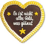 Es ist nicht alles Gold, was glänzt - Lebkuchenherz 23cm