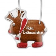 Frohe Weihnachten Lebkuchen Elch, 22cm