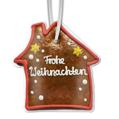 Lebkuchenhaus Frohe Weihnachten 15cm