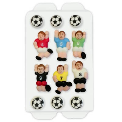 Tortendeko Zuckerdekor Fussball Set, 12-teilig