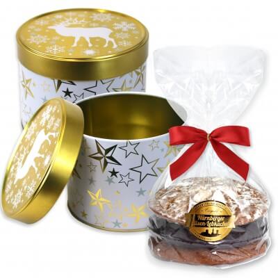 Lebkuchen-Dose Goldenes Rentier