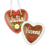 Individual Gingerbread Hearts, 10cm