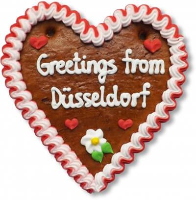 Greetings from Düsseldorf - Gingerbread Heart 16cm