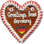 Greetings from Germany - Gingerbread Heart 16cm