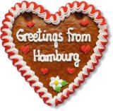 Greetings from Hamburg - Lebkuchenherz 16cm