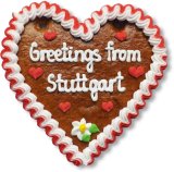 Greetings from Stuttgart - Gingerbread Heart 16cm