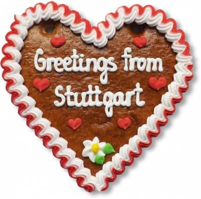 Greetings from Stuttgart - Lebkuchenherz 16cm
