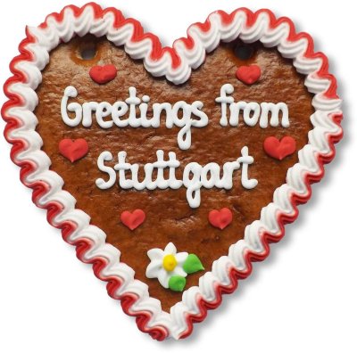 Greetings from Stuttgart - Lebkuchenherz 16cm