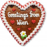 Greetings from Wien - Gingerbread Heart 16cm