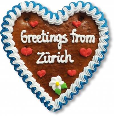 Greetings from Zürich - Gingerbread Heart 16cm