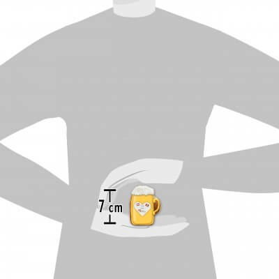 Beer mug badge size ratio