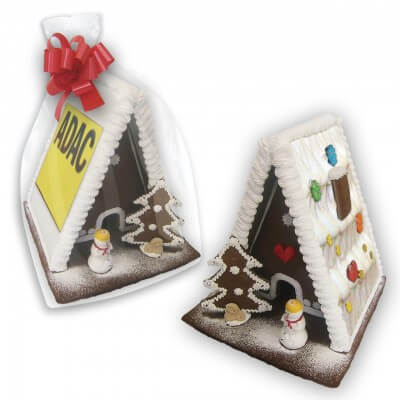 Personalisiertes Lebkuchen Hexenhaus mit Logo - Extra Large