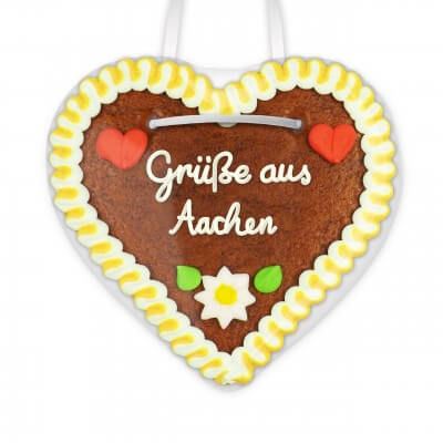 Grüße aus Aachen - Lebkuchenherzen 12cm