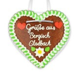 Grüße aus Bergisch Gladbach - Gingerbread Heart 12cm