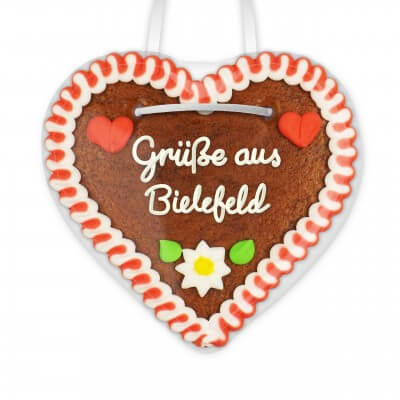 Grüße aus Bielefeld - Lebkuchenherzen 12cm