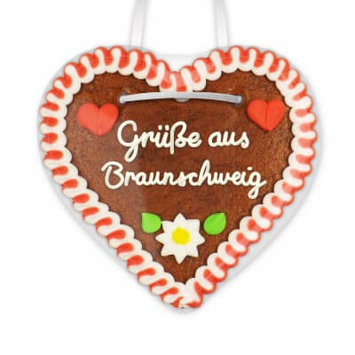 Grüße aus Braunschweig - Lebkuchenherzen 12cm