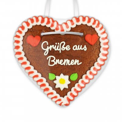 Grüße aus Bremen - Lebkuchenherzen 12cm