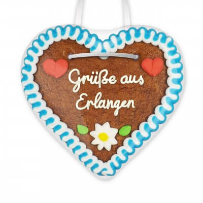 Grüße aus Erlangen - Gingerbread Heart 12cm
