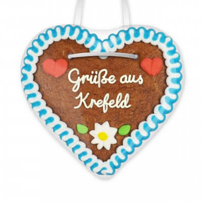 Grüße aus Krefeld - Lebkuchenherzen 12cm