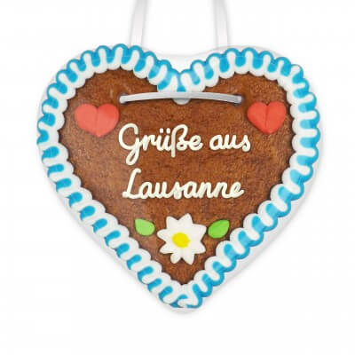 Grüße aus Lausanne - Gingerbread Heart 12cm