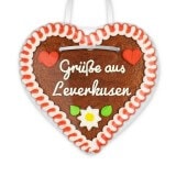 Grüße aus Leverkusen - Lebkuchenherzen 12cm