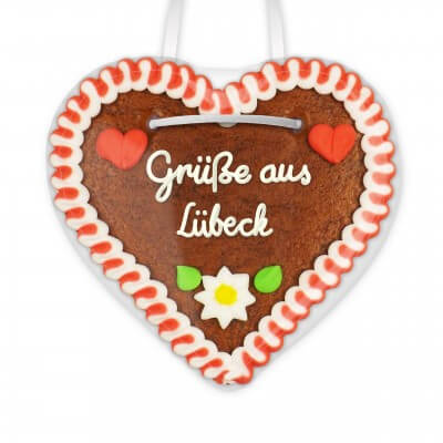 Grüße aus Lübeck - Gingerbread Heart 12cm