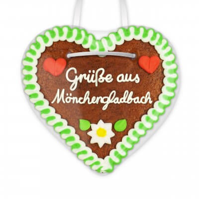 Grüße aus Mönchengladbach - Lebkuchenherzen 12cm