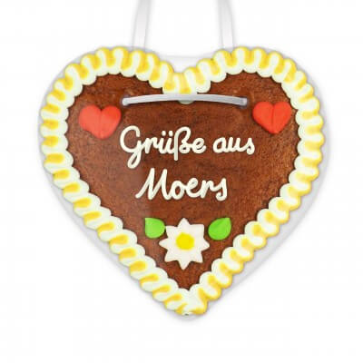 Grüße aus Moers - Lebkuchenherzen 12cm