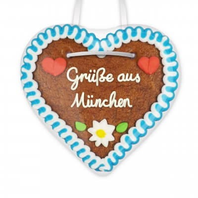 Grüße aus München - Lebkuchenherzen 12cm