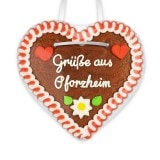 Grüße aus Pforzheim - Gingerbread Heart 12cm