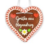 Grüße aus Regensburg - Gingerbread Heart 12cm